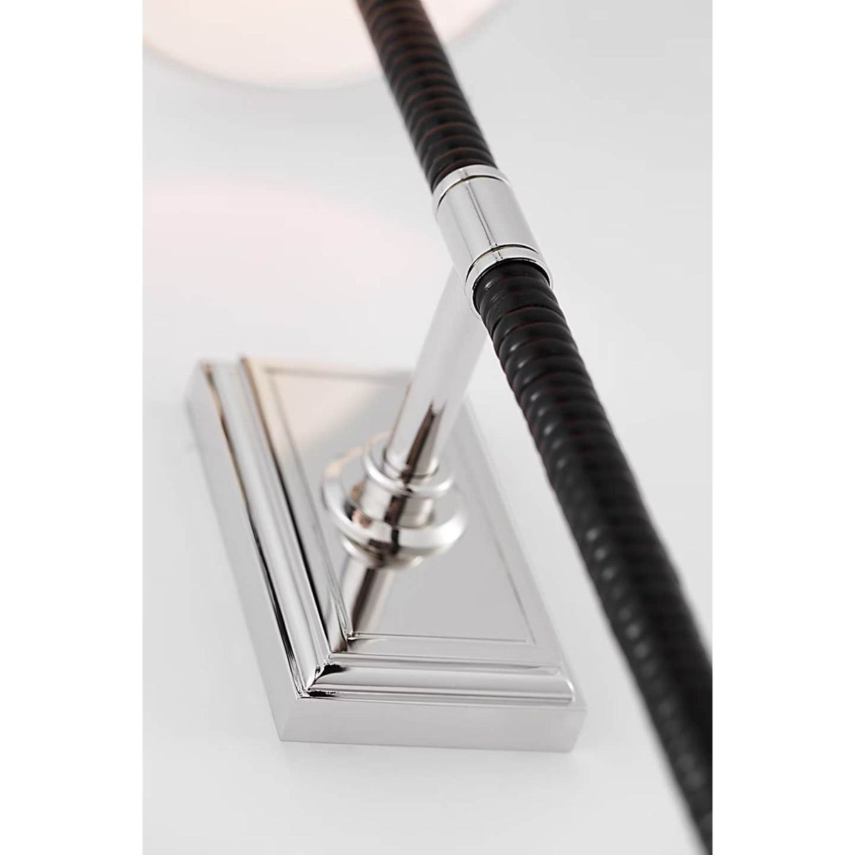 Chapman & Myers Basden 29" Tail Sconce in Polished Nickel and Black Rattan with Linen Shade W6" x H28.5" x E6.75"