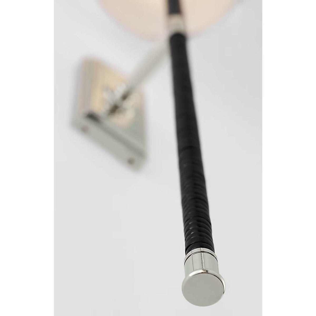 Chapman & Myers Basden 29" Tail Sconce in Polished Nickel and Black Rattan with Linen Shade W6" x H28.5" x E6.75"