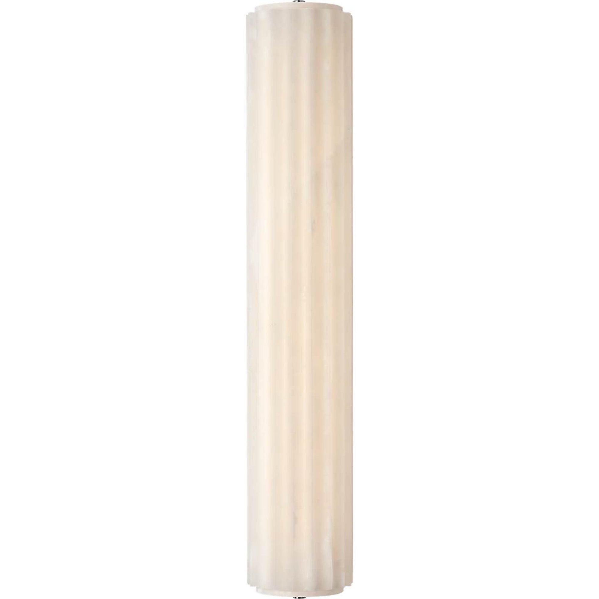 Chapman & Myers Madden 25" Fluted Linear Sconce in Alabaster and Polished Nickel W4.25" x H24.5" x E2.75"