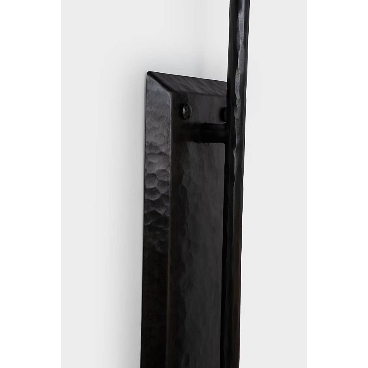 Chapman & Myers Ashton Large Single Sculpted Sconce in Aged Iron with Linen Shade W6" x H20" x E8.75"
