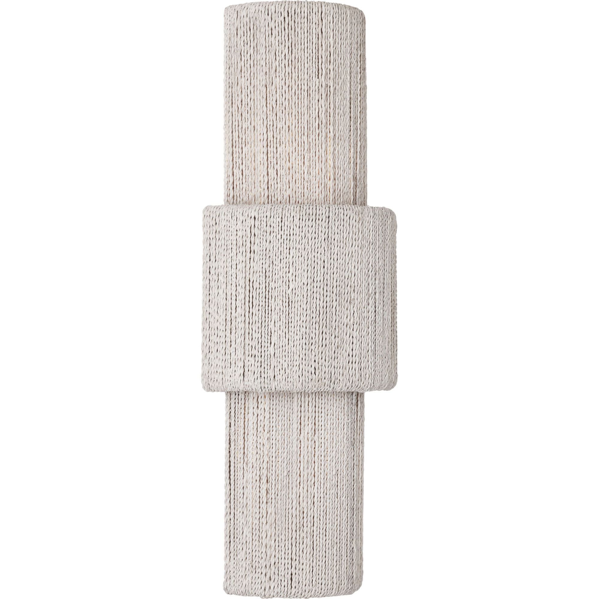 Chapman & Myers Dorado 17" Sconce in Antique-Burnished Brass and Washed Abaca W6.5" x H16.75" x E4"