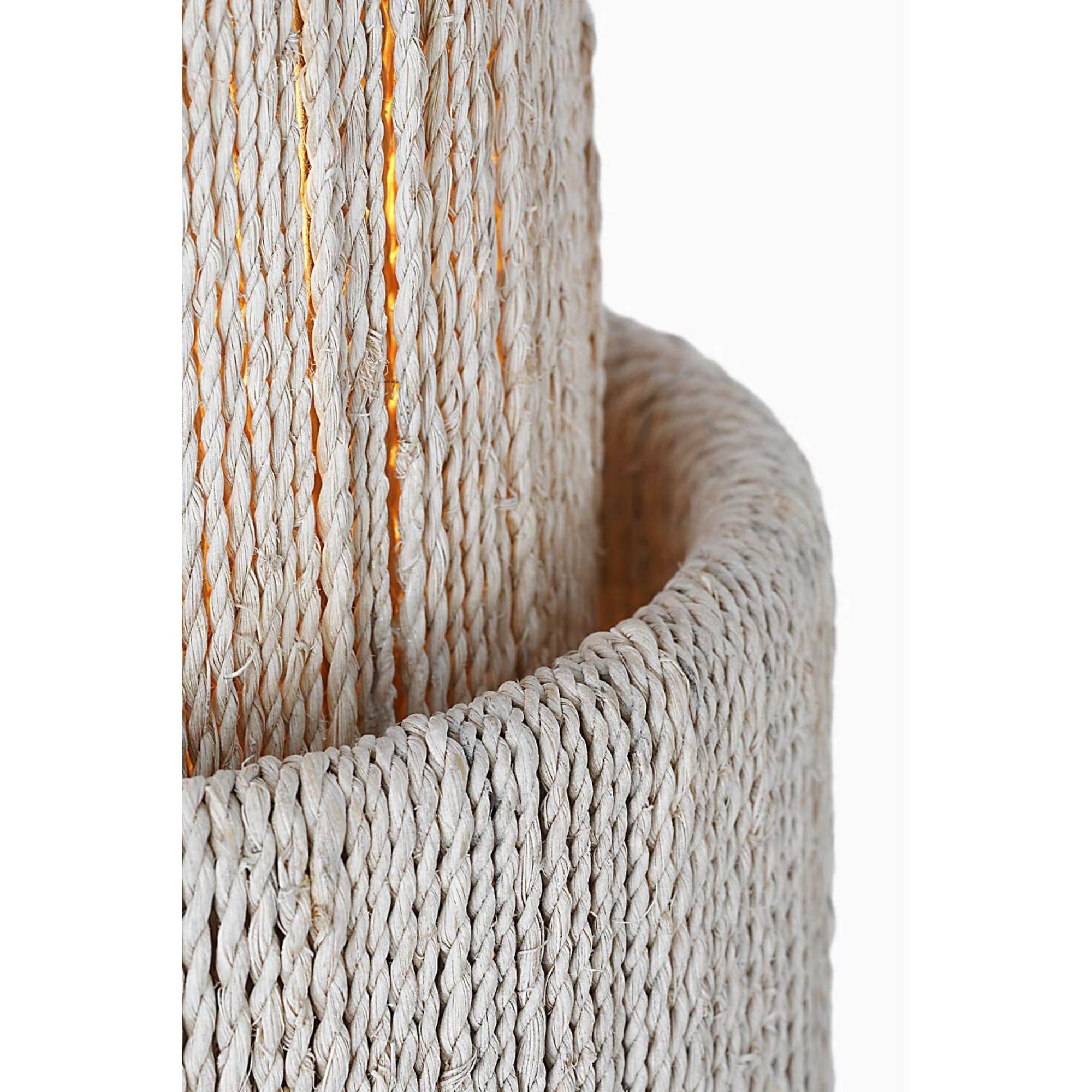 Chapman & Myers Dorado 17" Sconce in Antique-Burnished Brass and Washed Abaca W6.5" x H16.75" x E4"