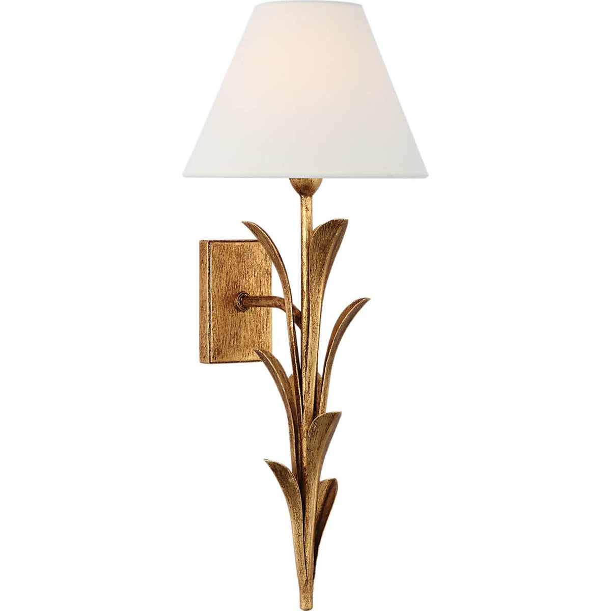 Chapman & Myers Provenz 20" Tail Sconce in French Gild with Linen Shade W8" x H20" x E8.25"