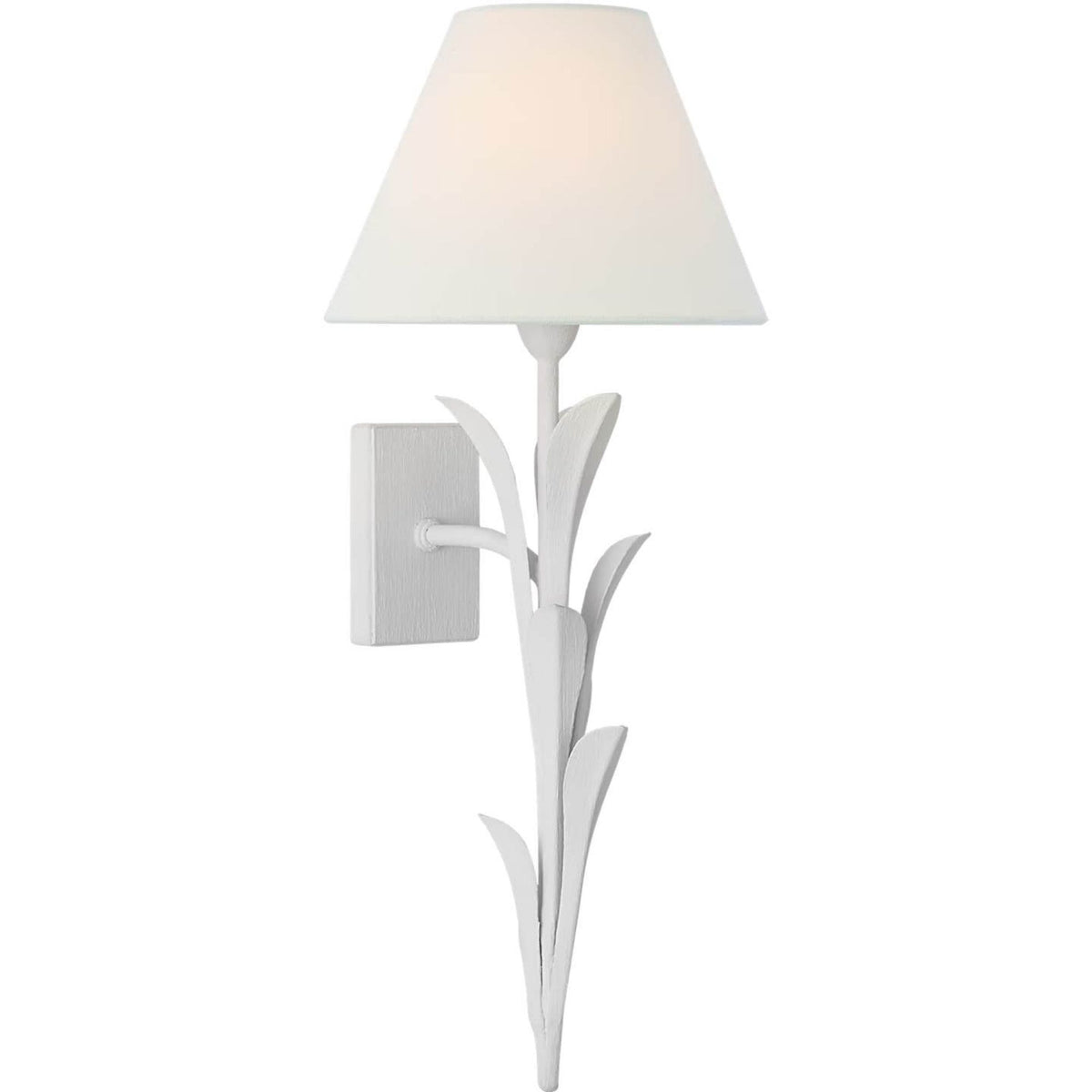 Chapman & Myers Provenz 20" Tail Sconce in Plaster White with Linen Shade W8" x H20" x E8.25"