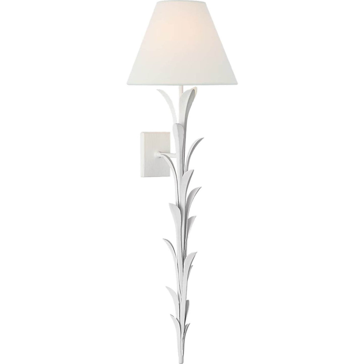 Chapman & Myers Provenz 34" Statement Sconce in Plaster White with Linen Shade W10" x H33.5" x E10.75"