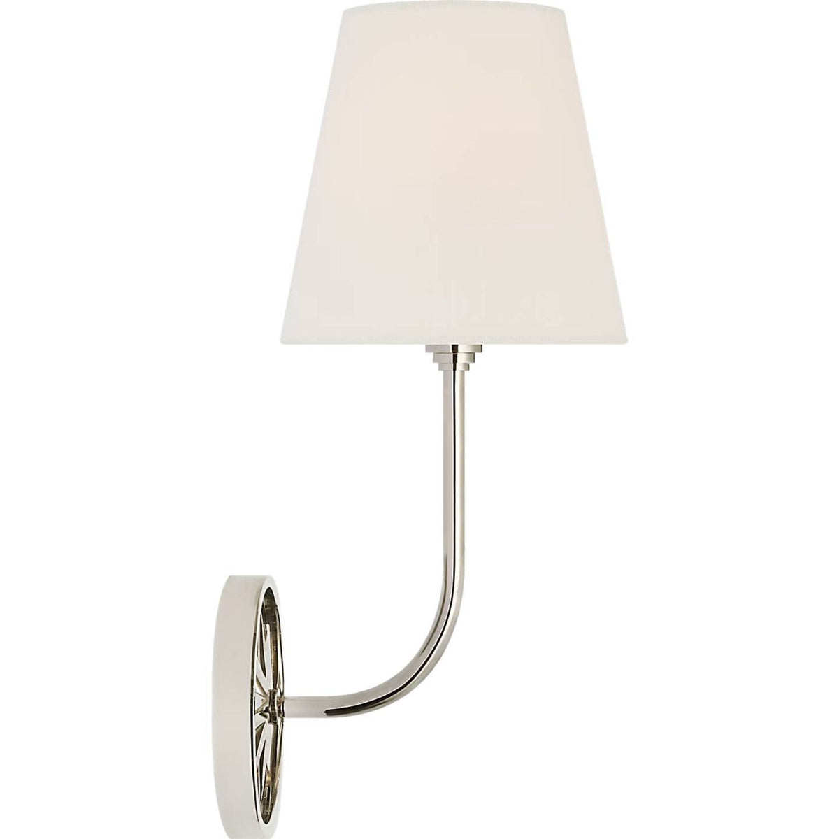 Chapman & Myers Polaris 15" Sconce in Polished Nickel with Linen Shade W6" x H14.75" x E7"