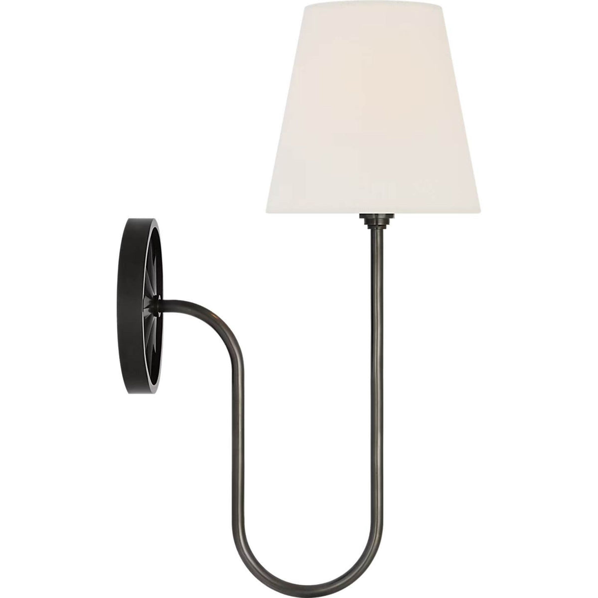 Chapman & Myers Polaris 17" Single Sconce in Bronze with Linen Shade W6" x H16.5" x E10"