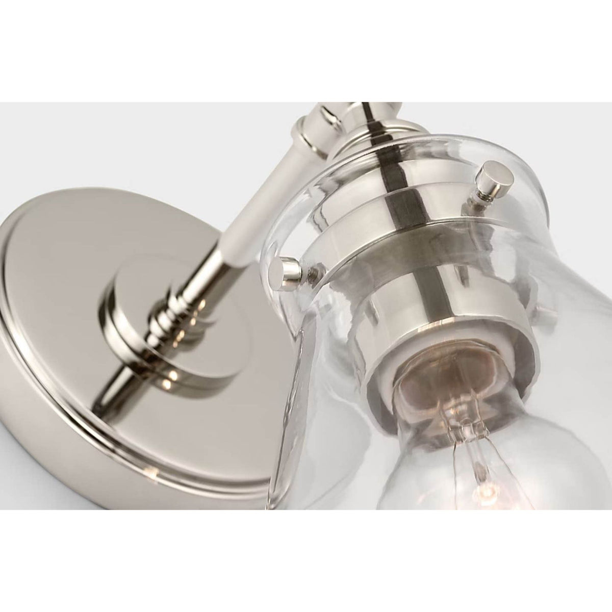 Chapman & Myers Parkington Small Single Wall Light in Polished Nickel with Clear Glass W7.25" x H11.5" x E8.75"