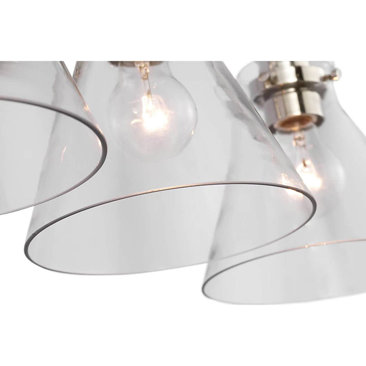 Chapman & Myers Parkington 24" Three Light Bath Bar in Polished Nickel with Clear Glass W24" x H11.5" x E8.75"