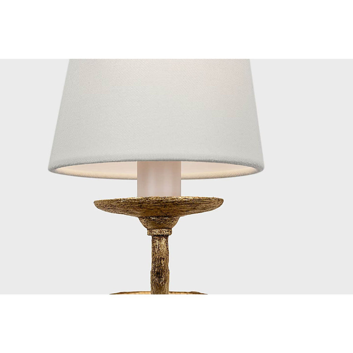 Chapman & Myers Amalfi 15" Sconce in Milano Gold with Linen Shade W5" x H15.25" x E7.5"