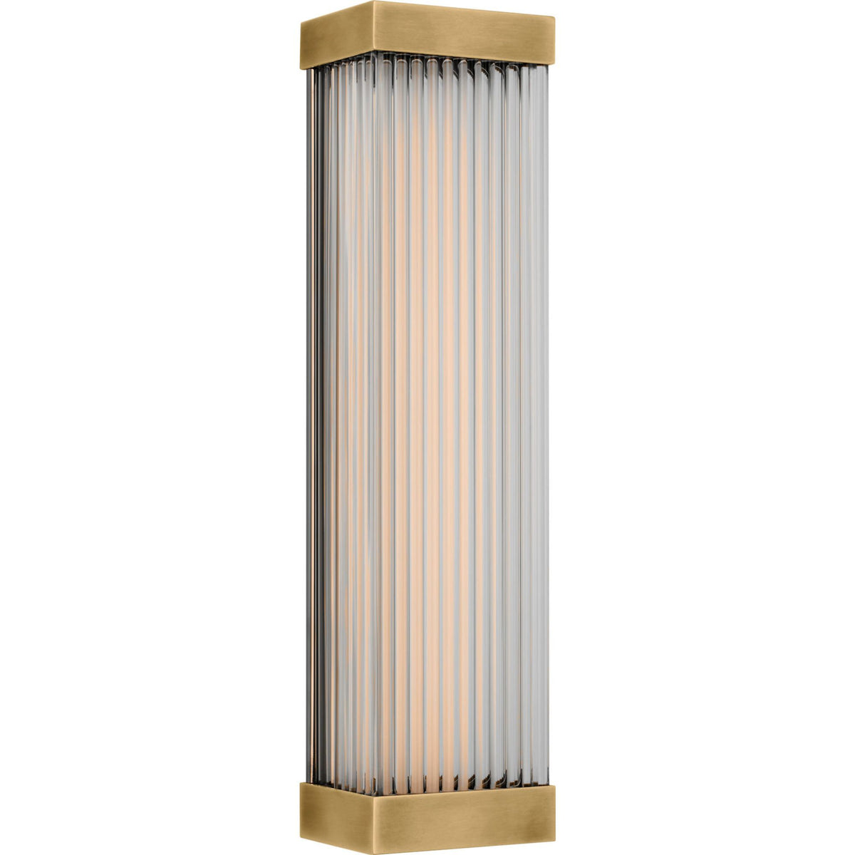 Chapman & Myers Vance 14" Sconce in Antique-Burnished Brass with Clear Glass Rods W3.5" x H14" x E2.75"