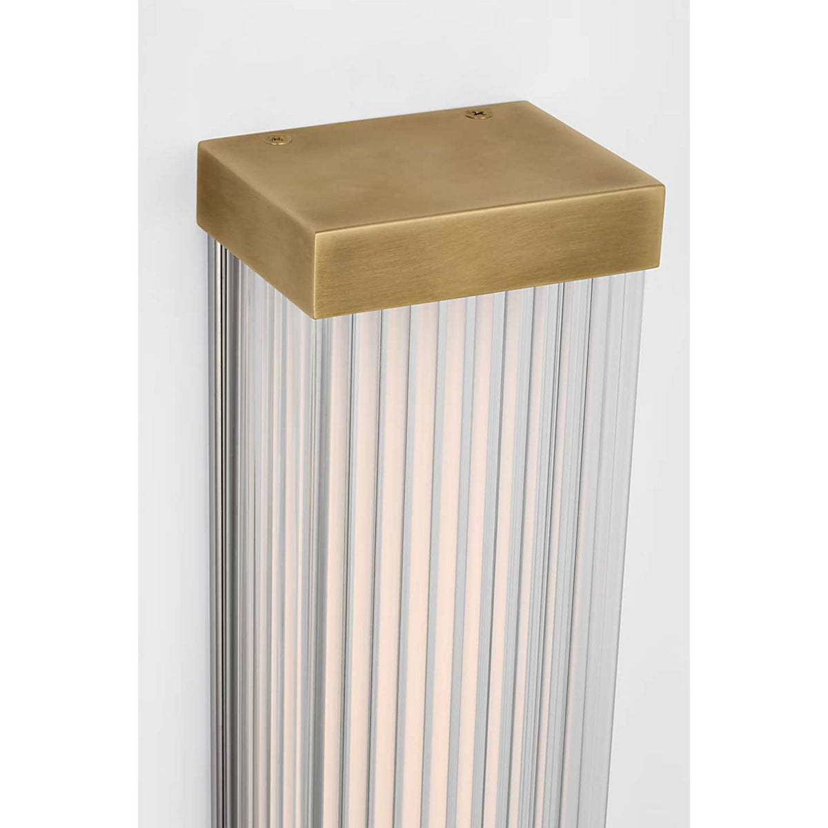 Chapman & Myers Vance 14" Sconce in Antique-Burnished Brass with Clear Glass Rods W3.5" x H14" x E2.75"