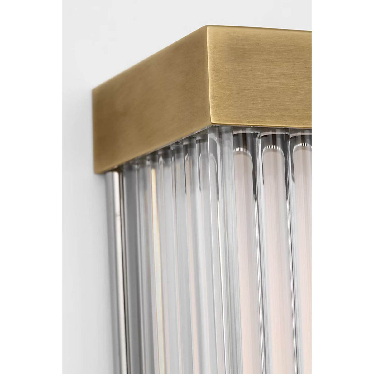 Chapman & Myers Vance 14" Sconce in Antique-Burnished Brass with Clear Glass Rods W3.5" x H14" x E2.75"