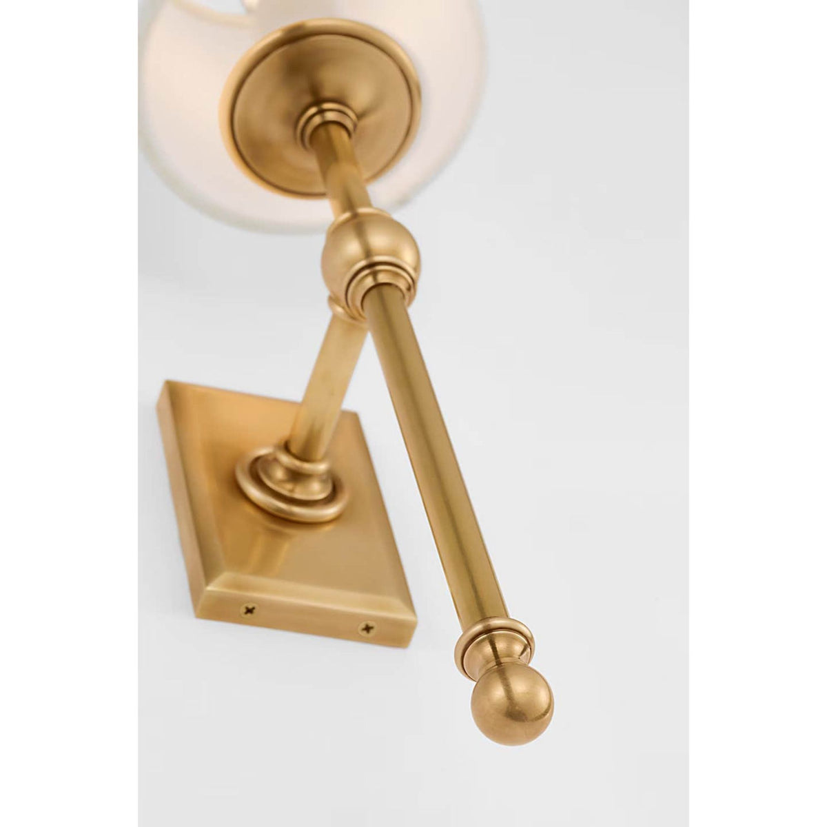 Chapman & Myers Classic 19" Tail Sconce in Antique-Burnished Brass with Linen Shades W5" x H18.5" x E6.5"