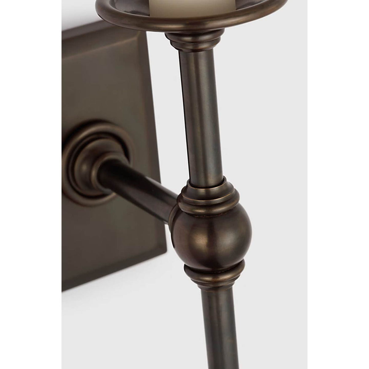 Chapman & Myers Classic 19" Tail Sconce in Bronze with Linen Shades W5" x H18.5" x E6.5"