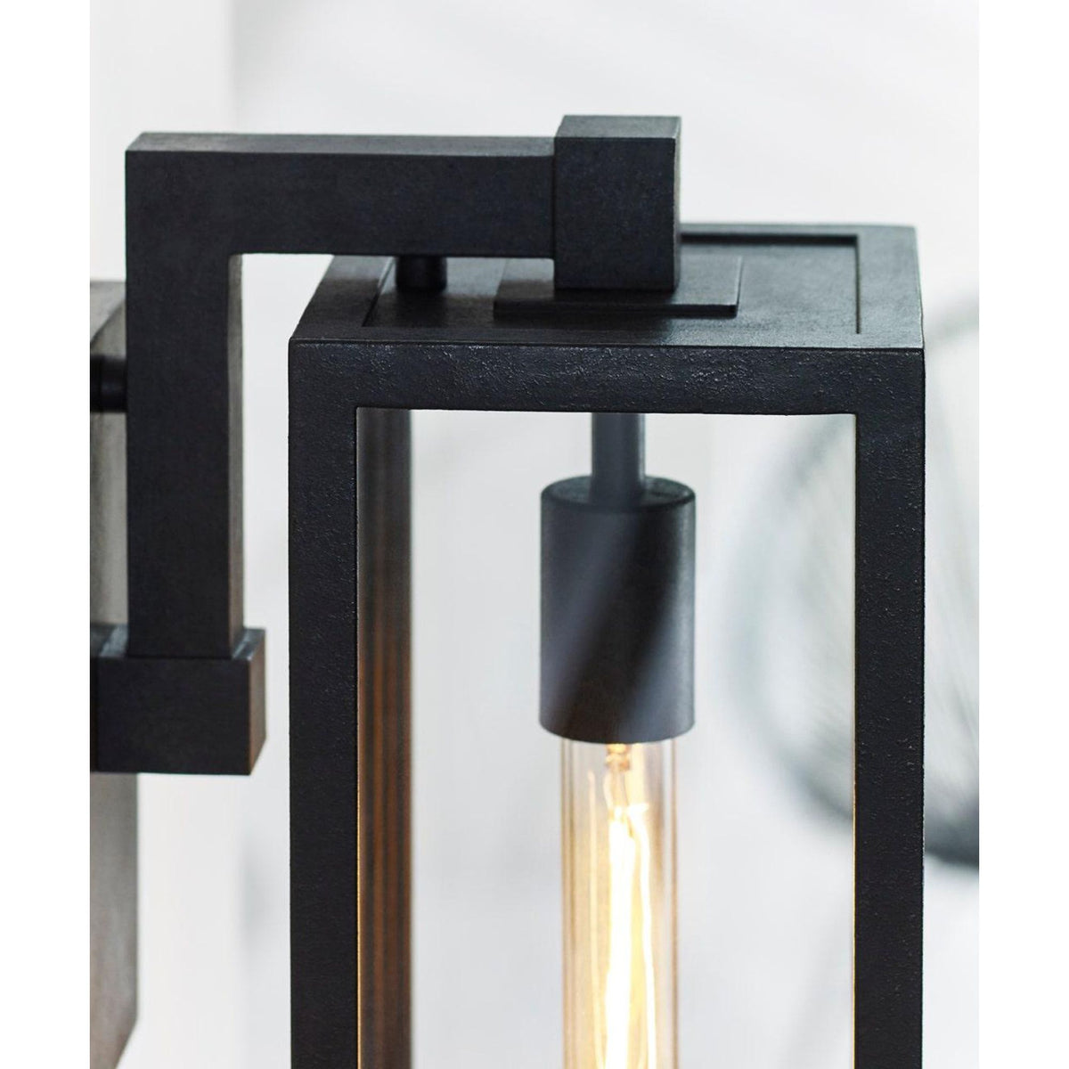 Chapman & Myers Fresno Framed Medium Sconce in Aged Iron with Clear Glass W6" x H17.75" x E9"