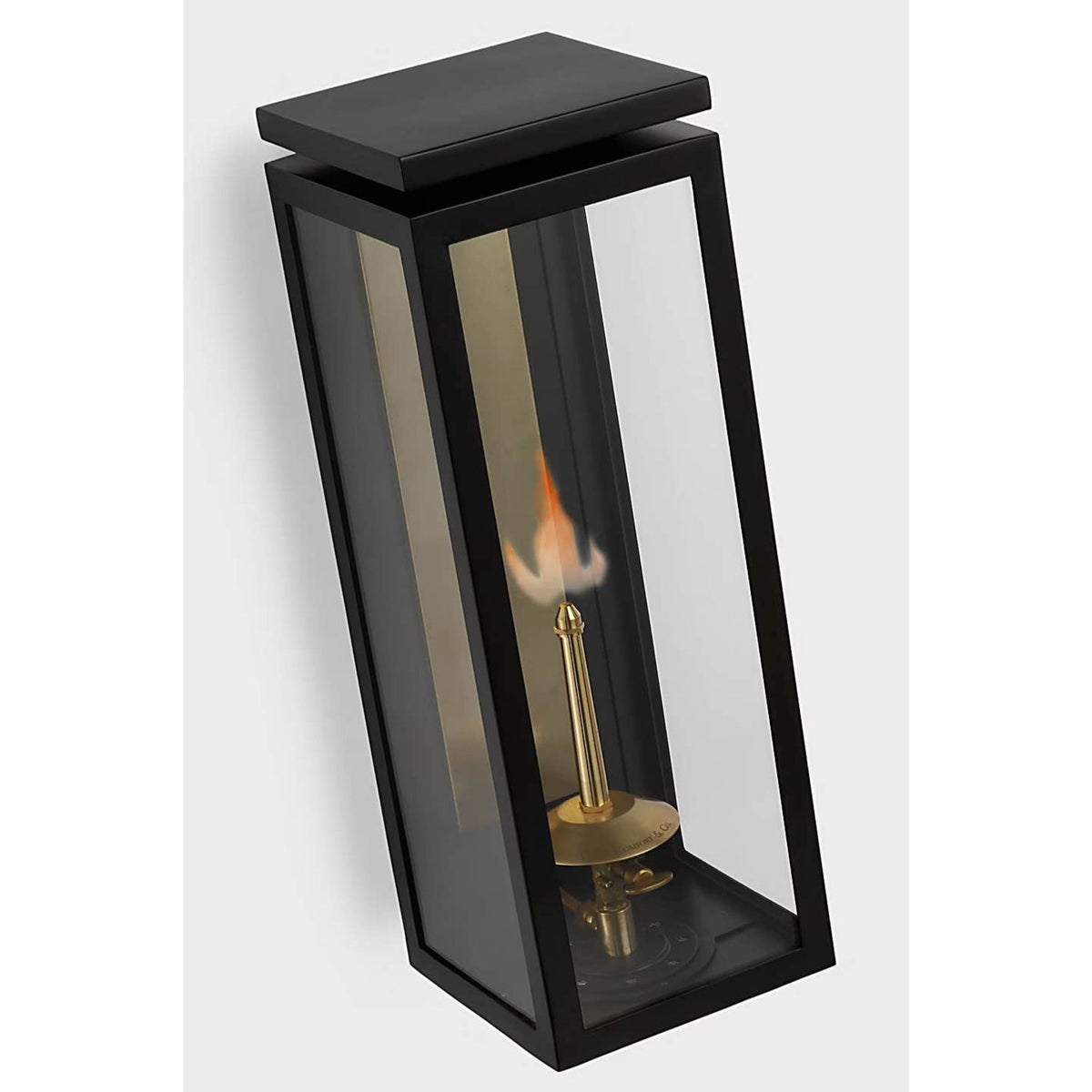 Chapman & Myers Fresno Medium 3/4 Gas Wall Lantern in Matte Black with Clear Glass W6" x H17.25" x E7.25"