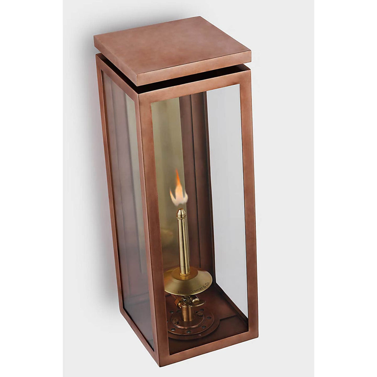 Chapman & Myers Fresno Medium 3/4 Gas Wall Lantern in Soft Copper with Clear Glass W6" x H17.25" x E7.25"