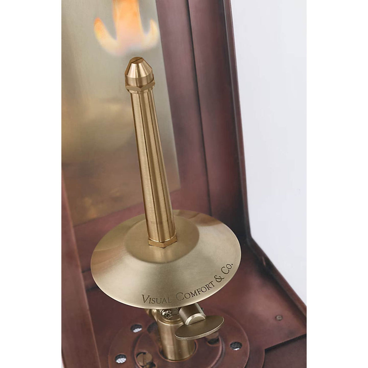 Chapman & Myers Fresno Medium 3/4 Gas Wall Lantern in Soft Copper with Clear Glass W6" x H17.25" x E7.25"