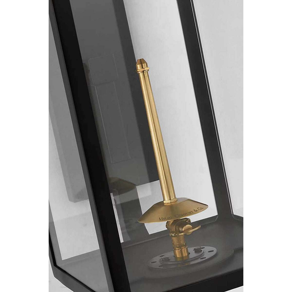 Chapman & Myers Fresno Grande Bracketed Gas Wall Lantern in Matte Black with Clear Glass W9" x H30.5" x E12.25"