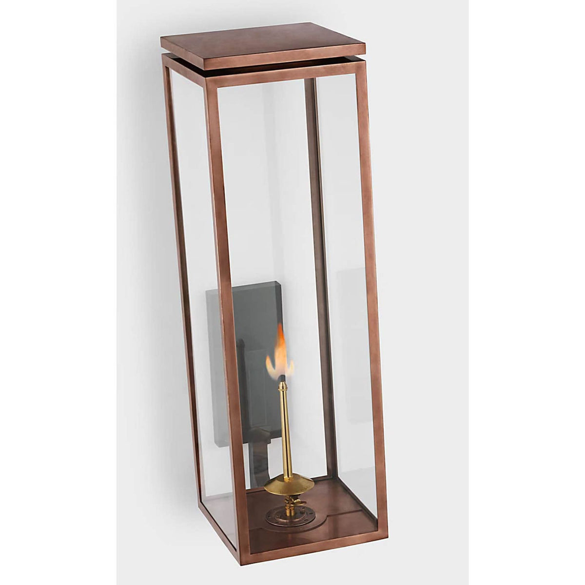 Chapman & Myers Fresno Grande Bracketed Gas Wall Lantern in Soft Copper with Clear Glass W9" x H30.5" x E12.25"