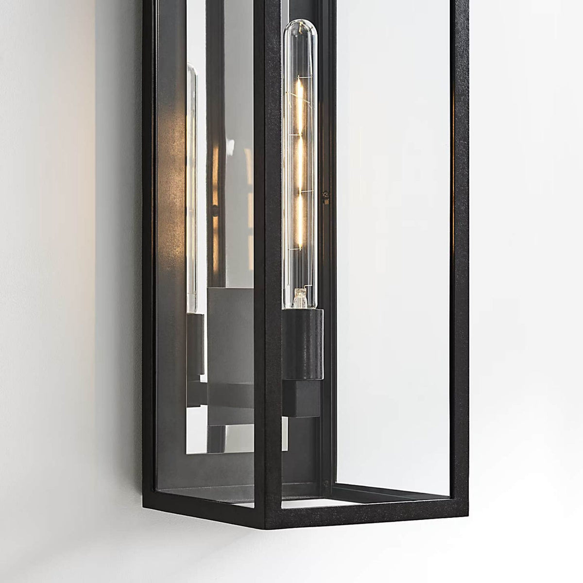 Chapman & Myers Fresno Grande 3/4 Wall Lantern in Aged Iron with Clear Glass W8" x H26" x E8.75"