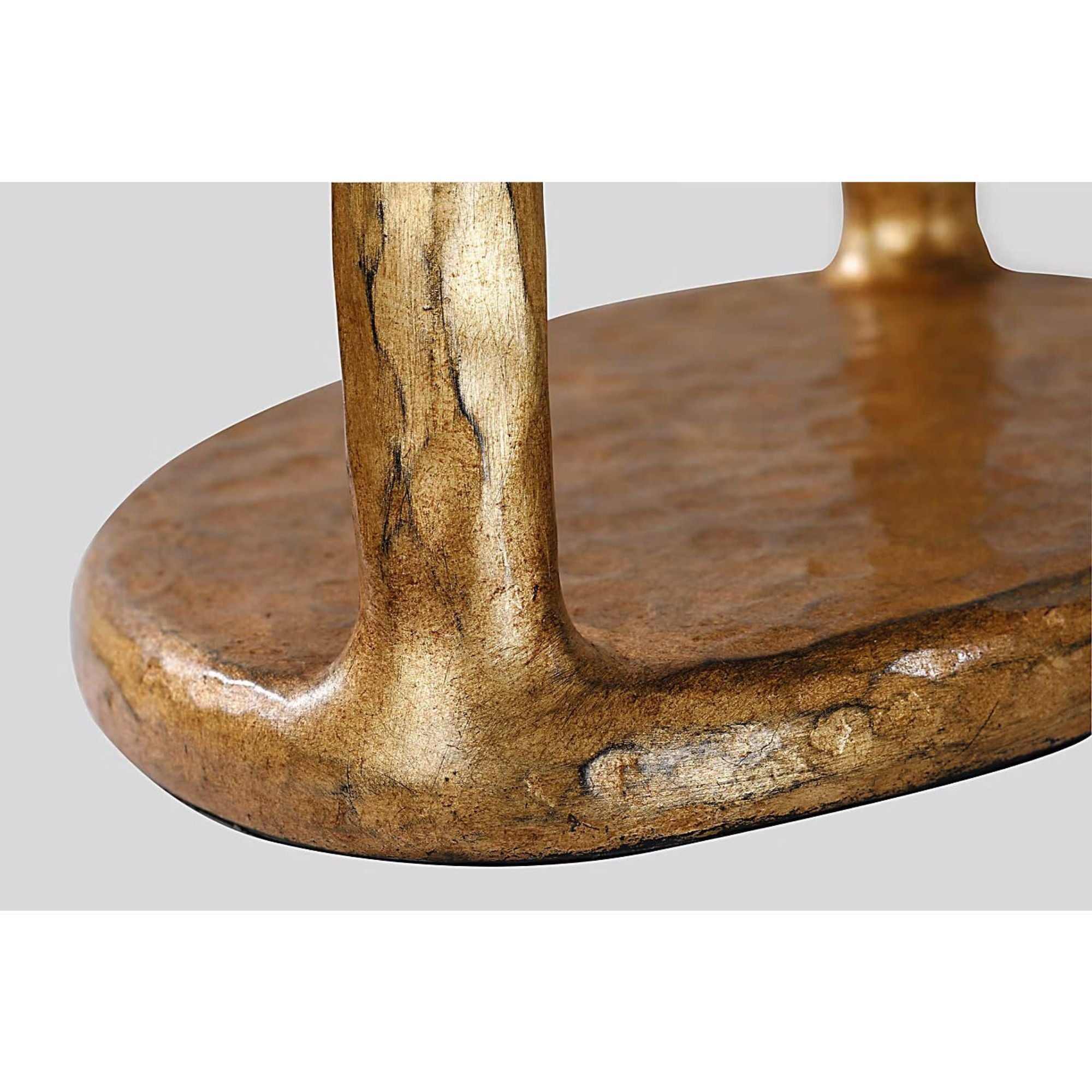 Ian K. Fowler Cesta 60" Sculpted Floor Lamp in Gilded Iron with Linen Shade W22" x H60"