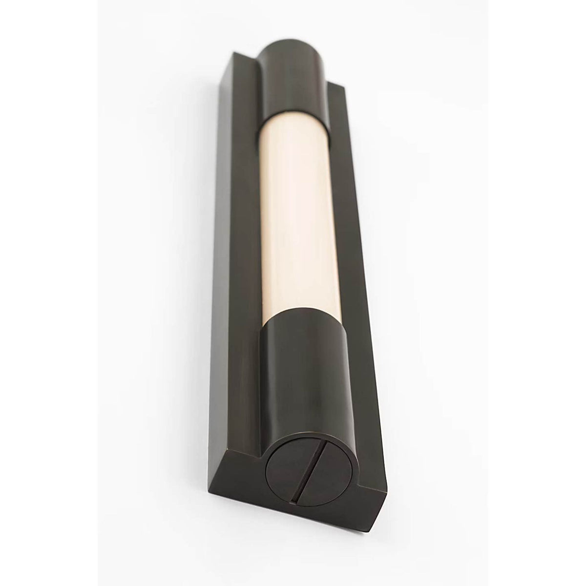 Ian K. Fowler Ellington 16" Slimline Bath Light in Bronze with White Glass W3" x H16" x E1.75"