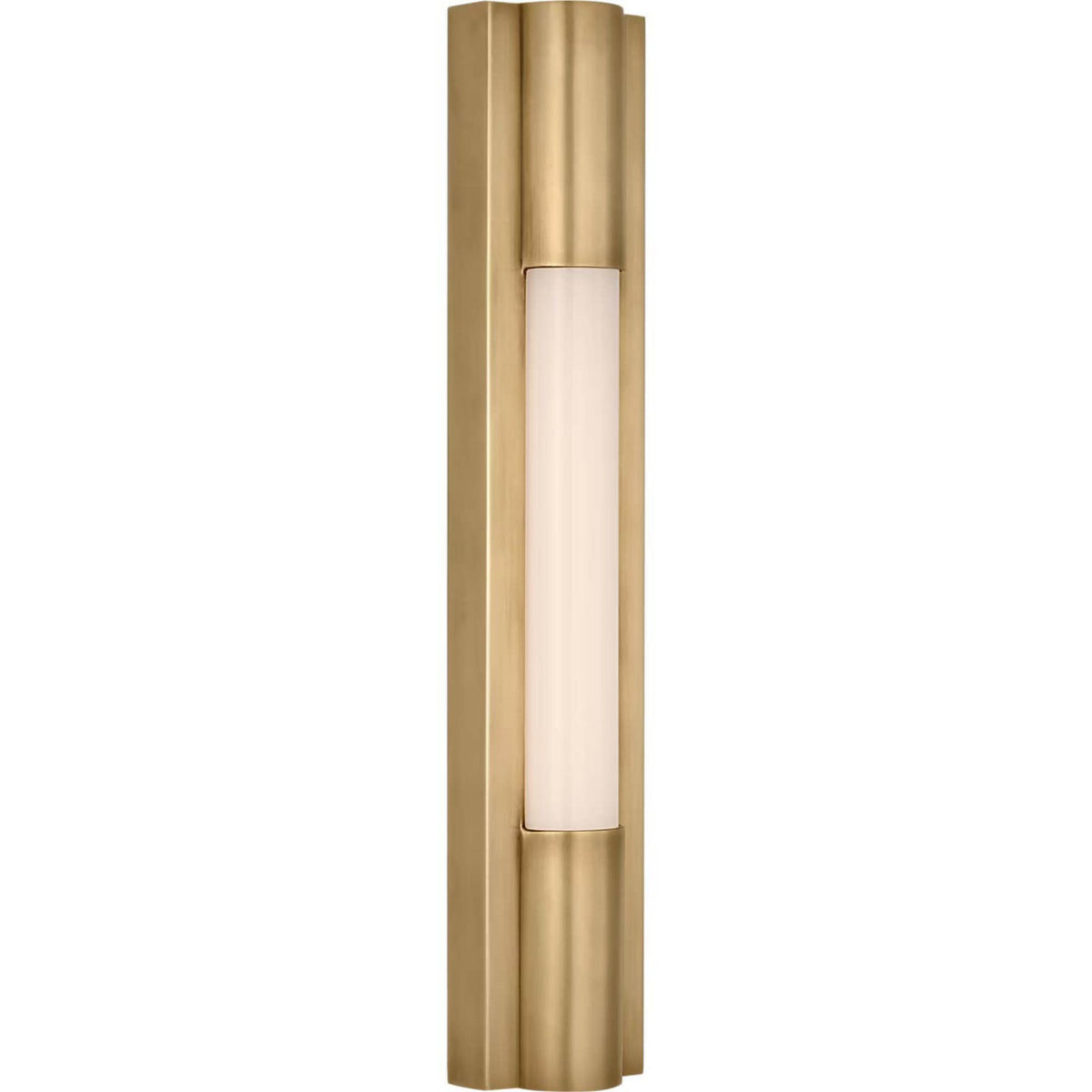 Ian K. Fowler Ellington 16" Slimline Bath Light in Hand-Rubbed Antique Brass with White Glass W3" x H16" x E1.75"