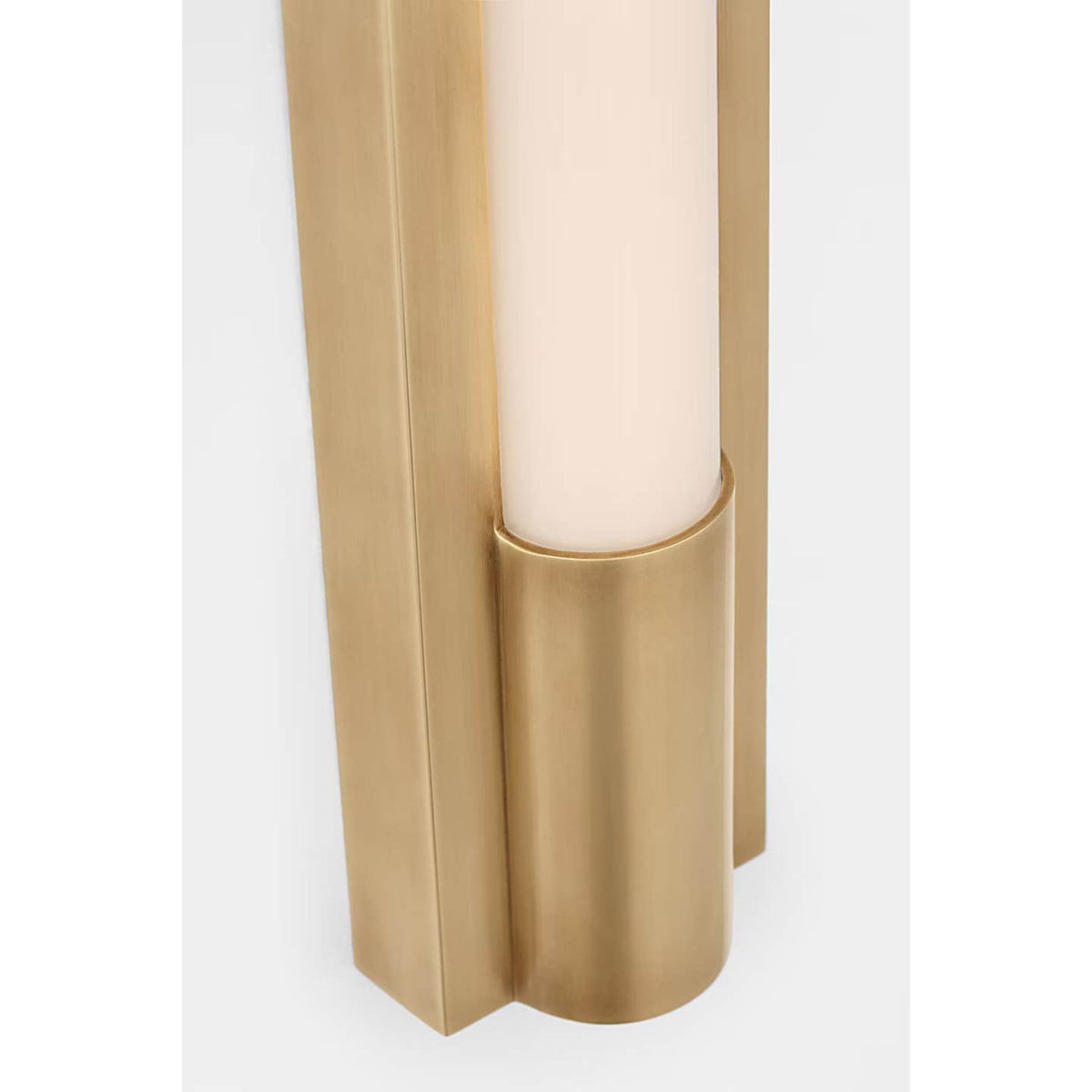Ian K. Fowler Ellington 16" Slimline Bath Light in Hand-Rubbed Antique Brass with White Glass W3" x H16" x E1.75"