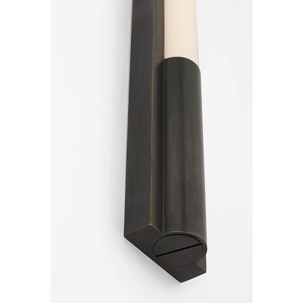 Ian K. Fowler Ellington 32" Slimline Bath Light in Bronze with White Glass W3" x H32" x E1.75"