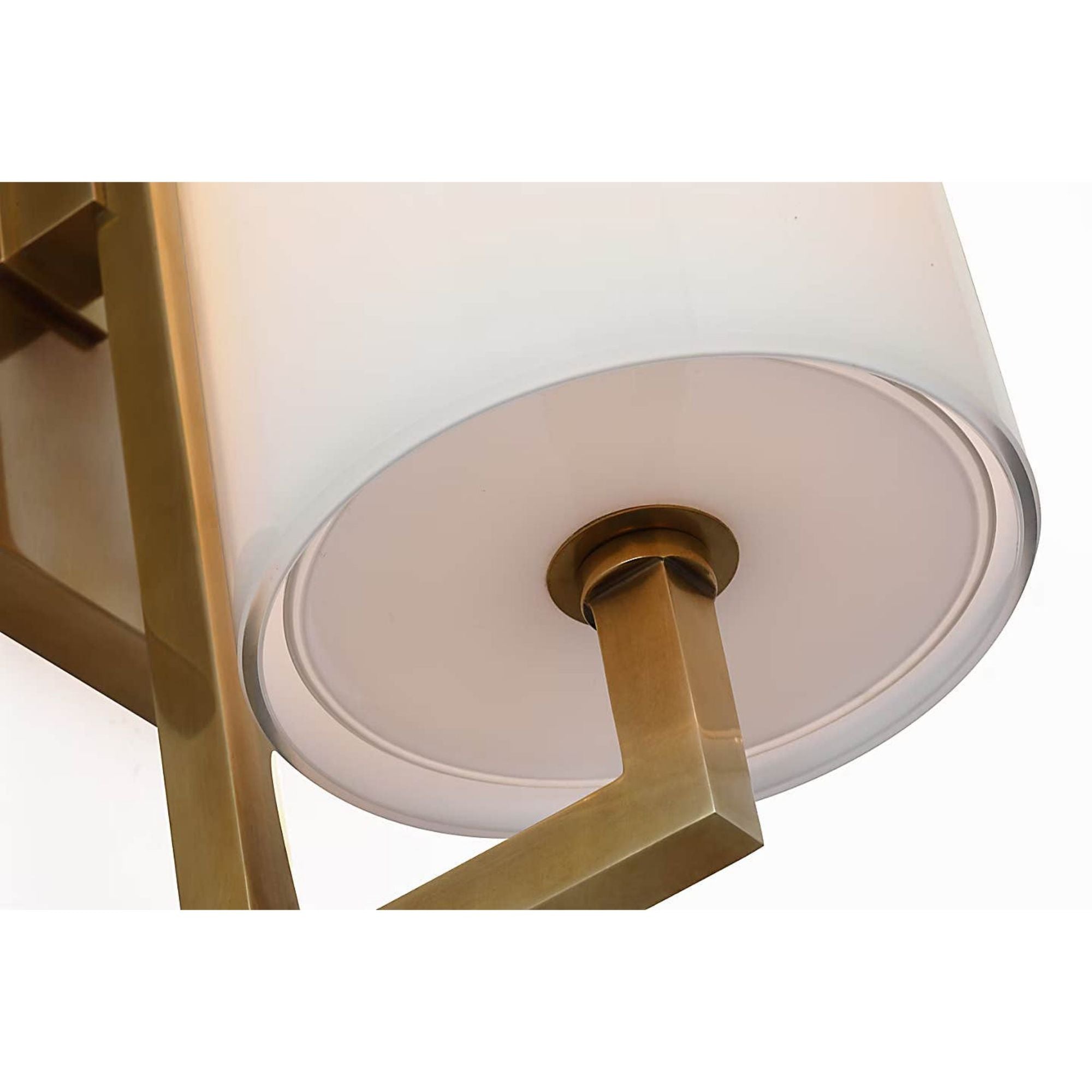 Ian K. Fowler Bowen 16" Linear Bath Sconce in Hand-Rubbed Antique Brass with White Glass Shade W4.5" x H16" x E6.5"