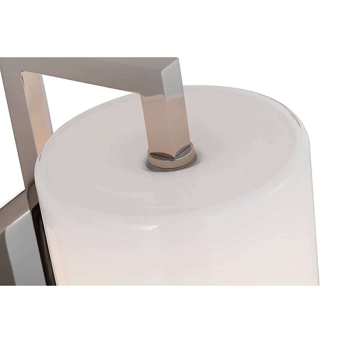Ian K. Fowler Bowen 16" Linear Bath Sconce in Polished Nickel with White Glass Shade W4.5" x H16" x E6.5"