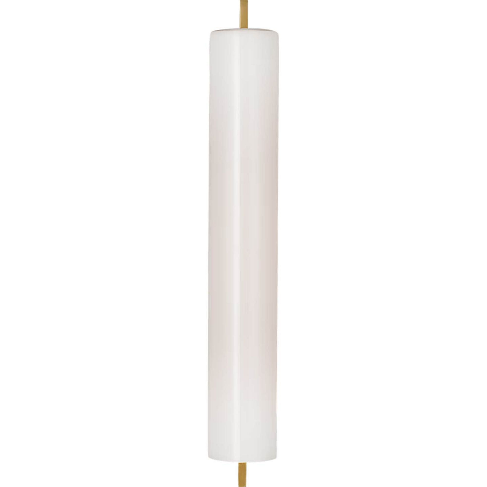 Ian K. Fowler Bowen 21" Linear Bath Sconce in Hand-Rubbed Antique Brass with White Glass Shade W3" x H21" x E5"