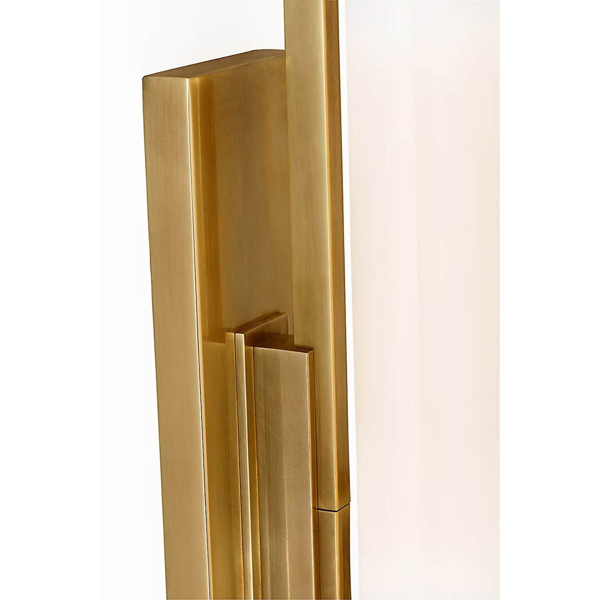 Ian K. Fowler Bowen 28" Linear Bath Sconce in Hand-Rubbed Antique Brass with White Glass Shade W3" x H28" x E5"