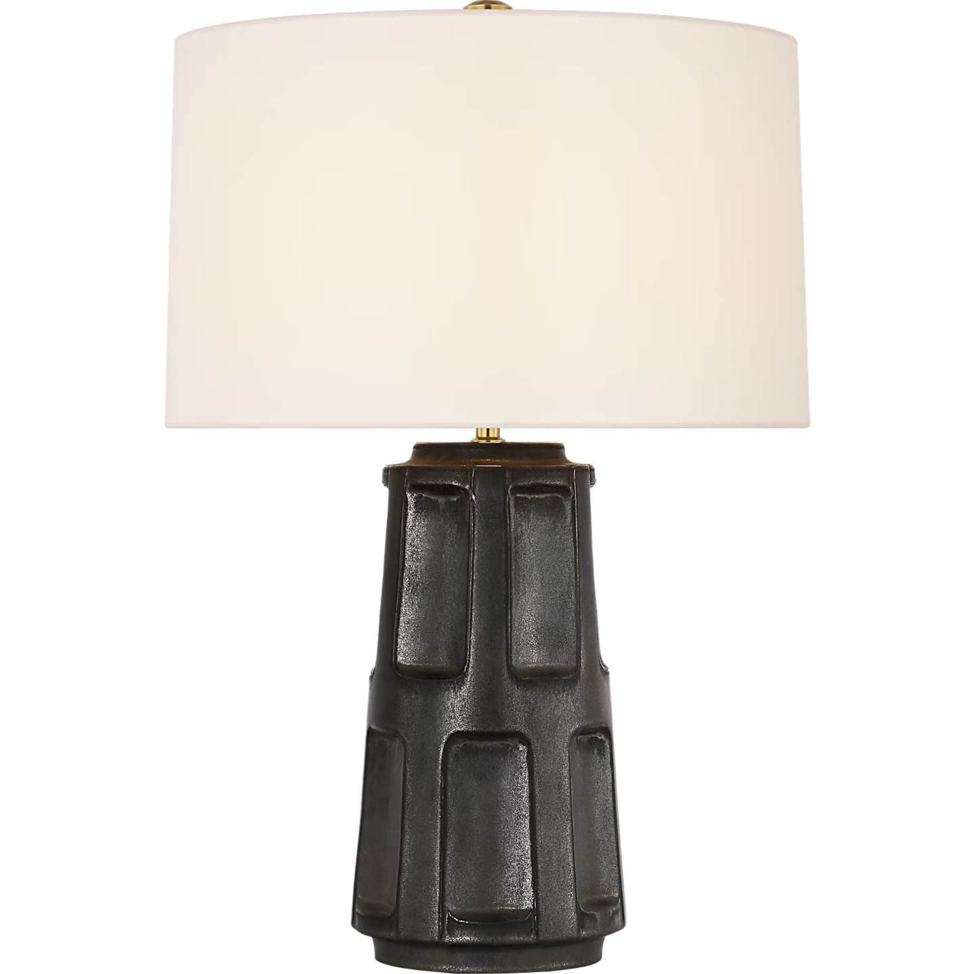 Ian K. Fowler Altamira 28" Table Lamp in Stained Black Metallic with Linen Shade W19.5" x H28"