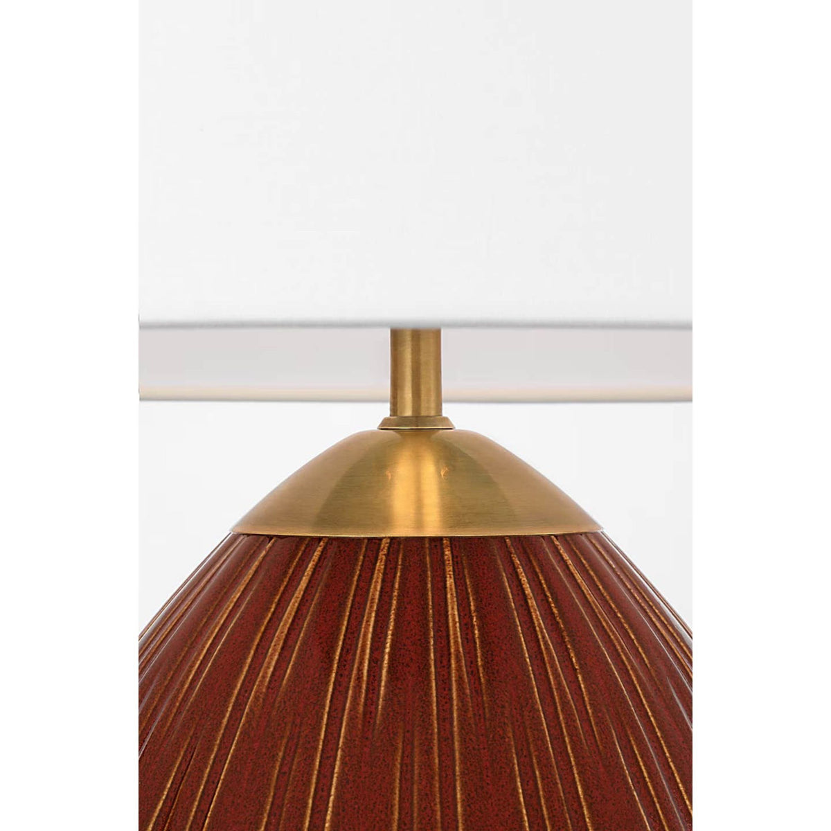 Ian K. Fowler Vesse 28" Table Lamp in Pomegranate with Linen Shade W21.25" x H28.5"