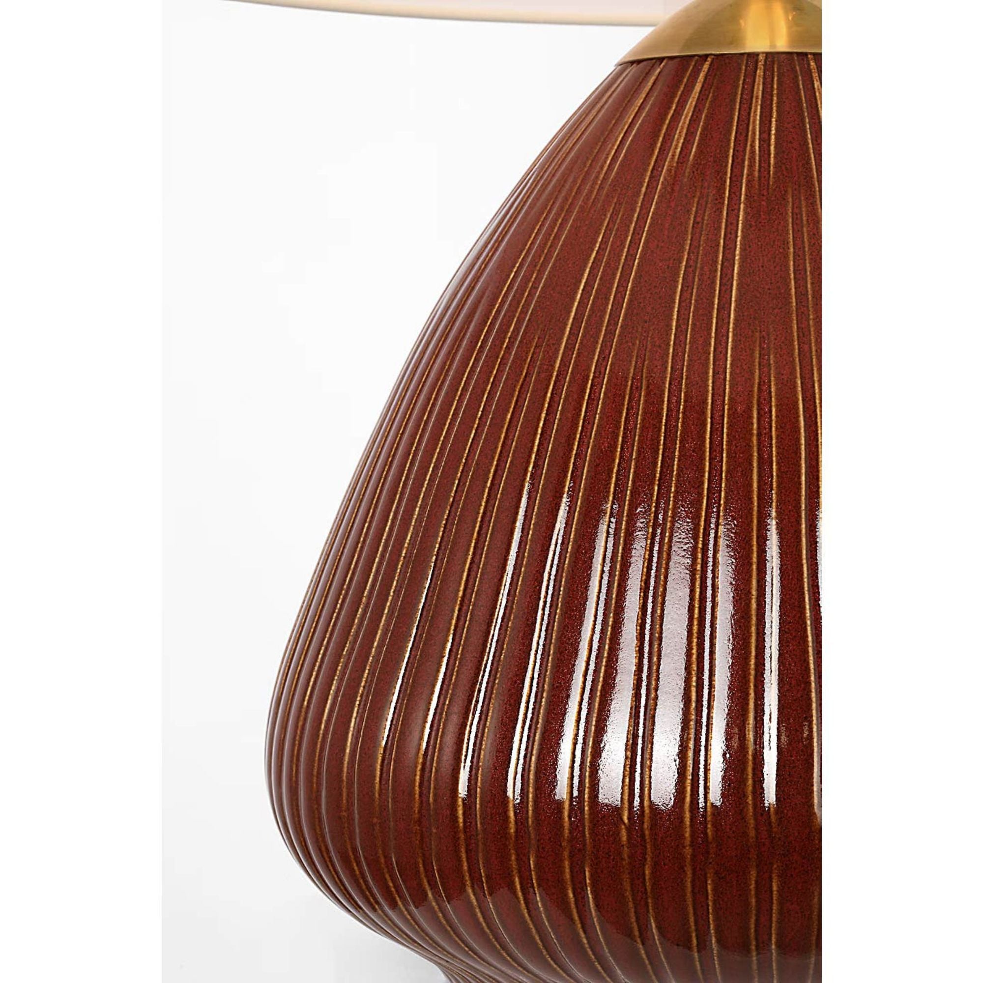Ian K. Fowler Vesse 28" Table Lamp in Pomegranate with Linen Shade W21.25" x H28.5"