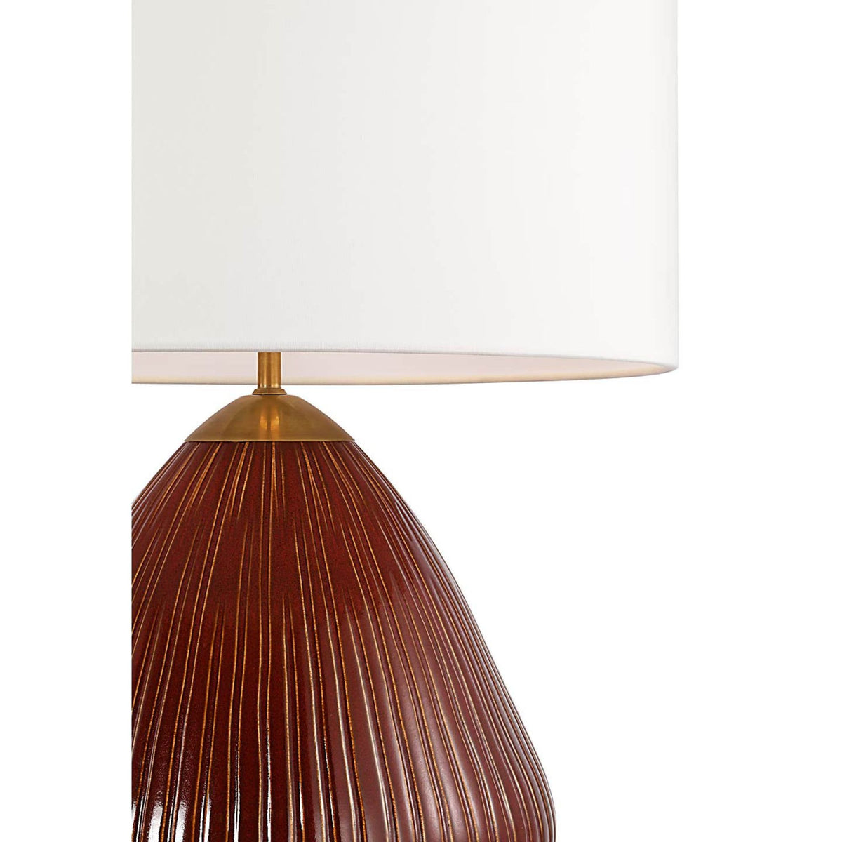 Ian K. Fowler Vesse 28" Table Lamp in Pomegranate with Linen Shade W21.25" x H28.5"