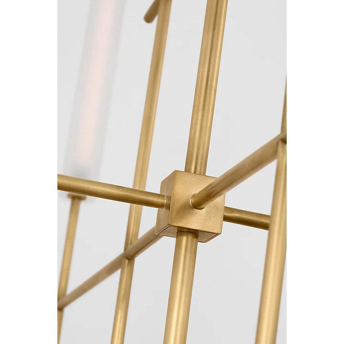 Ian K. Fowler Fay 32" Chandelier in Hand-Rubbed Antique Brass with Frosted Glass W32" x H27.25"
