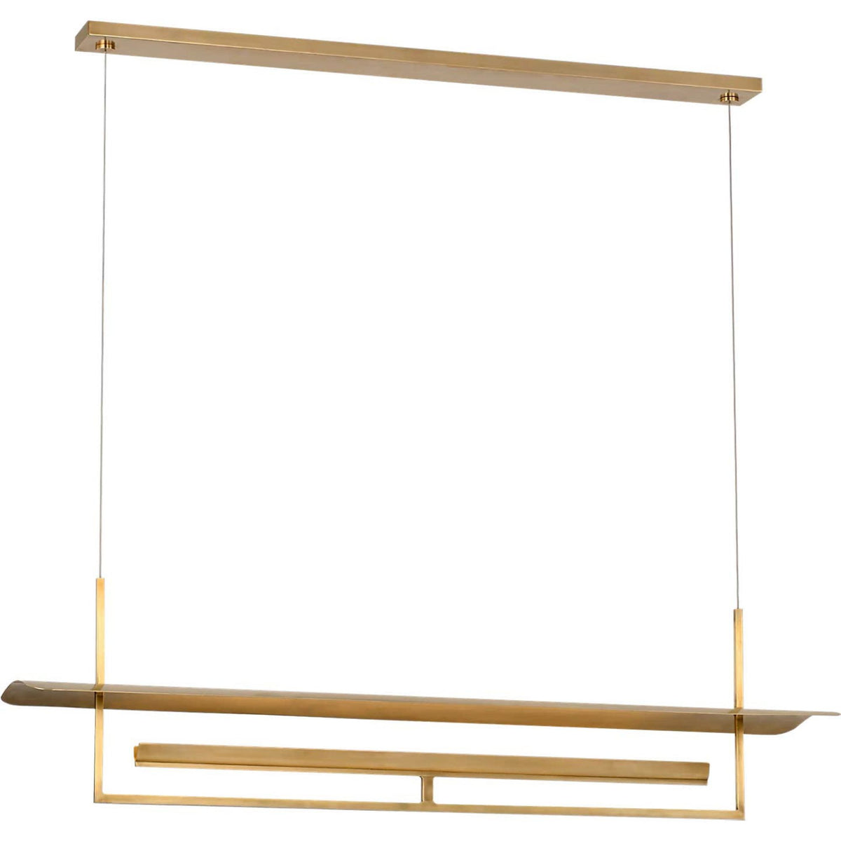 Ian K. Fowler Tristan 54" Reflector Linear Chandelier in Hand-Rubbed Antique Brass W10" x 54"
