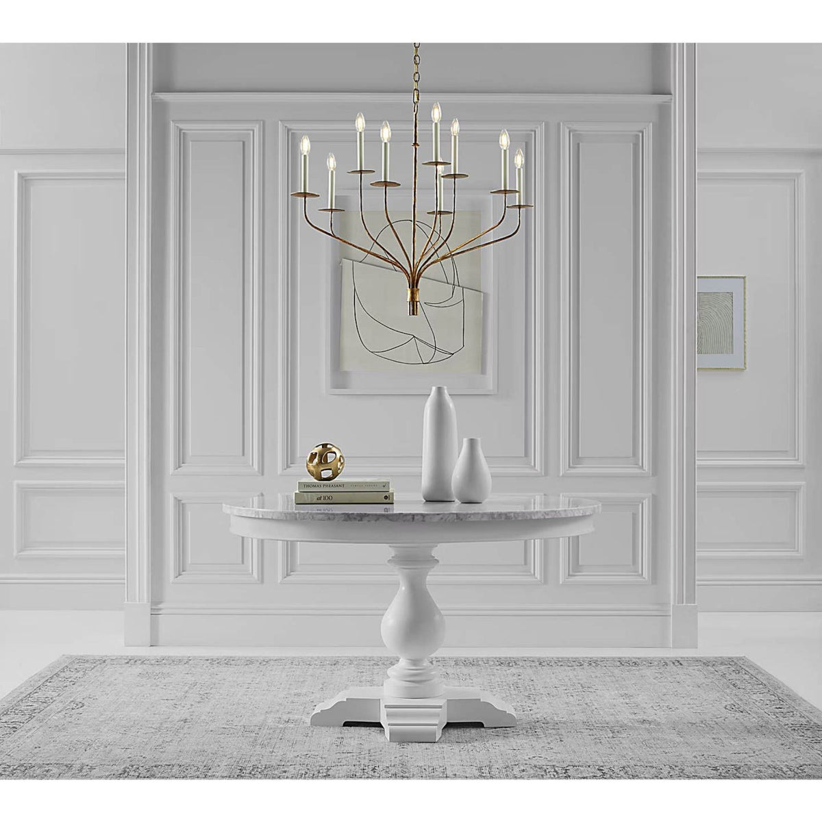 Ian K. Fowler Belfair Large Two-Tier Chandelier in Gilded Iron W36.25" x H29.5"