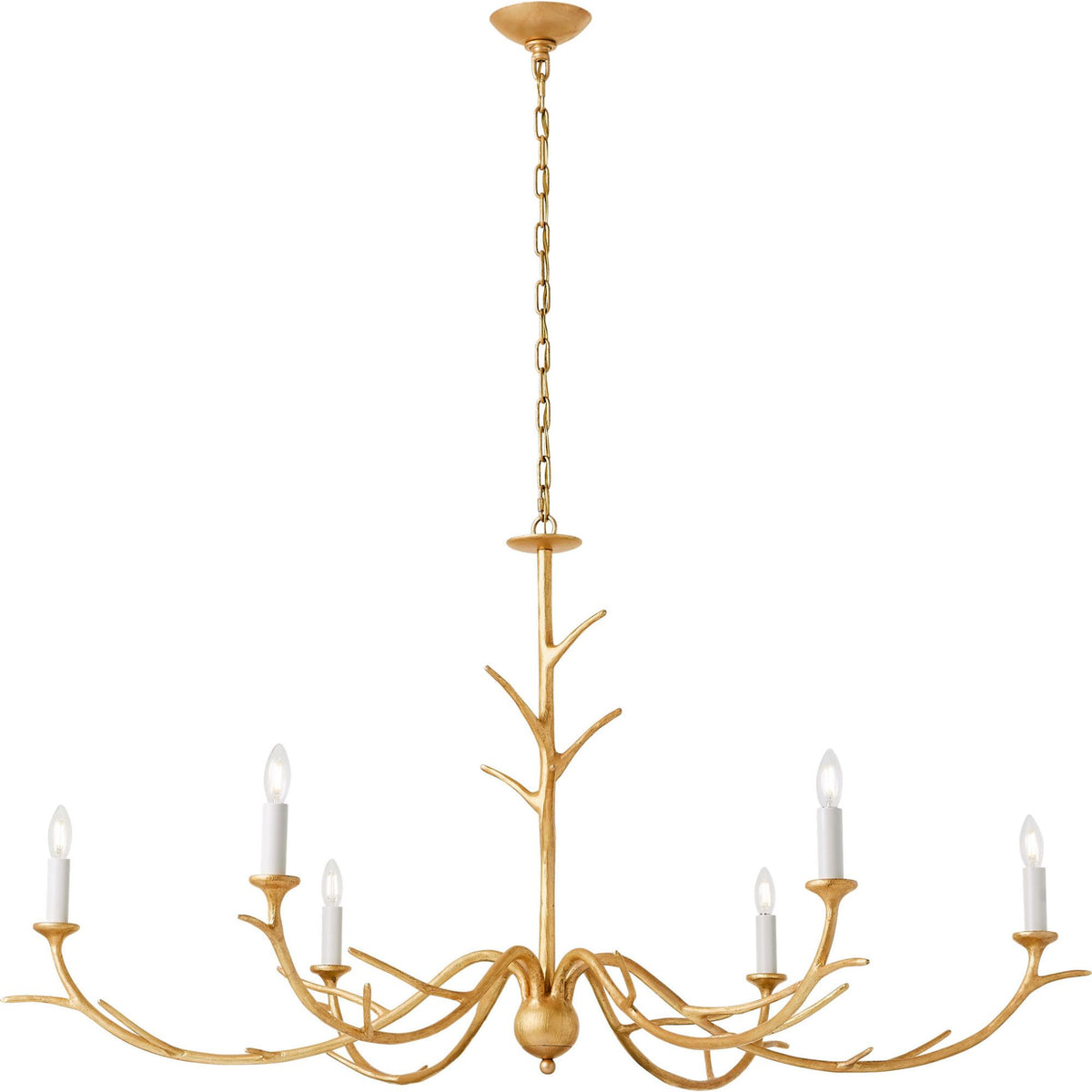 Julie Neill Iberia Large Chandelier in Antique Gold Leaf W57" x H30"