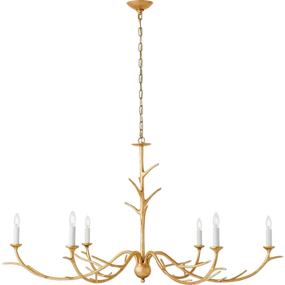 Julie Neill Iberia Large Chandelier in Antique Gold Leaf W57" x H30"