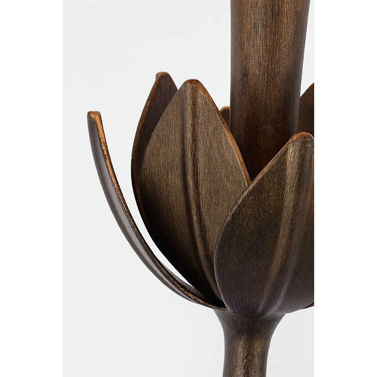 Julie Neill Alberto Large Floor Lamp in Antique Bronze Leaf with Linen Shade W18" x H60"