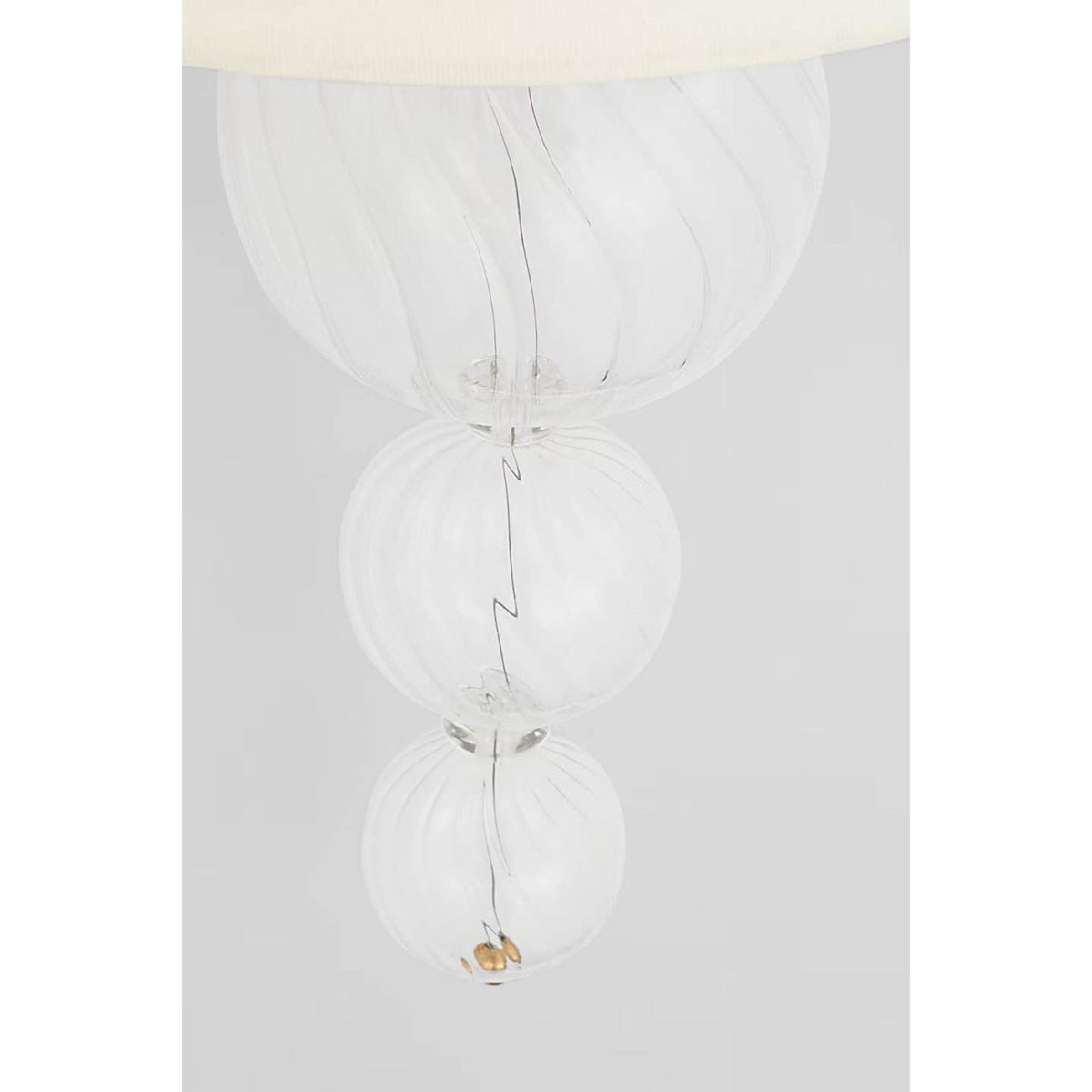 Julie Neill Talia 18" Sconce in Gild and Clear Swirled Glass with Linen Shade W10" x H18.25" x E7"