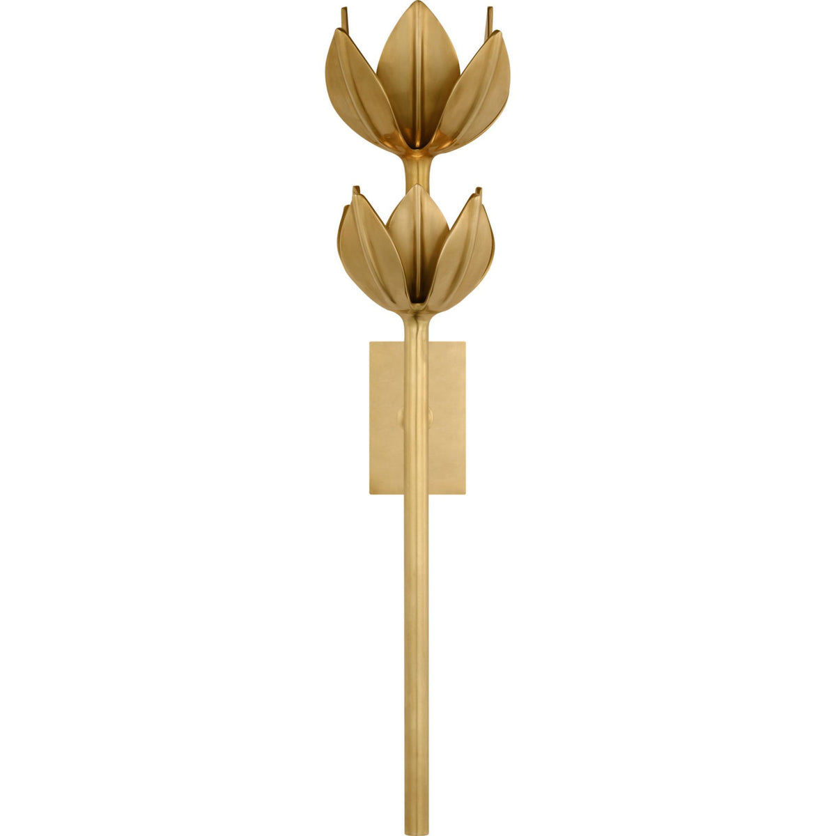 Julie Neill Alberto Large Two Tier Sconce in Antique-Burnished Brass W6.75" x H25" x E7.5"