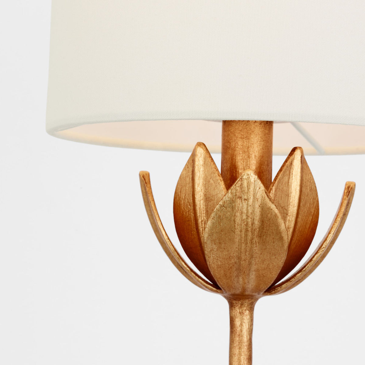 Julie Neill Alberto 17" Cordless Accent Lamp in Antique Gold Leaf with Linen Shade W10.5" x H16.75"