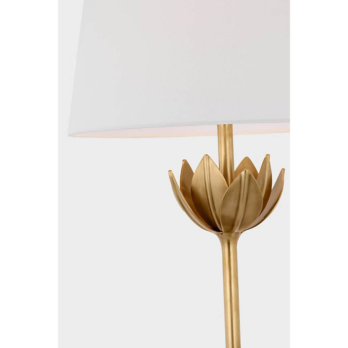 Julie Neill Alberto Large Table Lamp in Antique Bronze Leaf with Linen Shade W17" x H32.25"