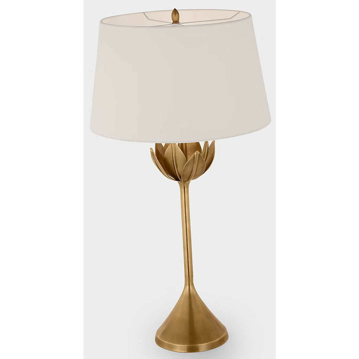 Julie Neill Alberto Large Table Lamp in Antique Bronze Leaf with Linen Shade W17" x H32.25"
